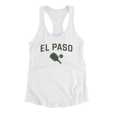 El Paso Pickleball Women's Racerback Tank-White-Allegiant Goods Co. Vintage Sports Apparel