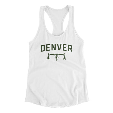 Denver Cycling Women's Racerback Tank-White-Allegiant Goods Co. Vintage Sports Apparel
