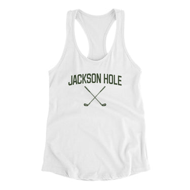 Jackson Hole Golf Women's Racerback Tank-White-Allegiant Goods Co. Vintage Sports Apparel
