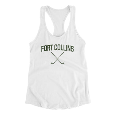 Fort Collins Golf Women's Racerback Tank-White-Allegiant Goods Co. Vintage Sports Apparel
