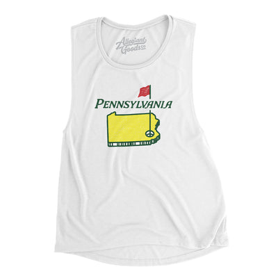 Pennsylvania Golf Women's Flowey Scoopneck Muscle Tank-White-Allegiant Goods Co. Vintage Sports Apparel