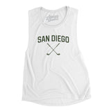 San Diego Golf Women's Flowey Scoopneck Muscle Tank-White-Allegiant Goods Co. Vintage Sports Apparel