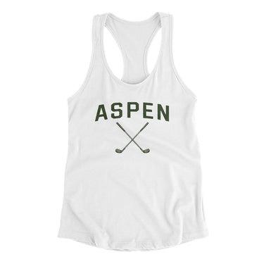 Aspen Golf Women's Racerback Tank-White-Allegiant Goods Co. Vintage Sports Apparel