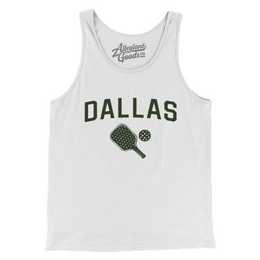 Dallas Pickleball Men/Unisex Tank Top-White-Allegiant Goods Co. Vintage Sports Apparel