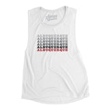 Albuquerque Repeat Women's Flowey Scoopneck Muscle Tank-White-Allegiant Goods Co. Vintage Sports Apparel