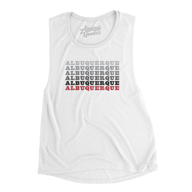 Albuquerque Repeat Women's Flowey Scoopneck Muscle Tank-White-Allegiant Goods Co. Vintage Sports Apparel