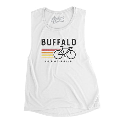 Buffalo Cycling Women's Flowey Scoopneck Muscle Tank-White-Allegiant Goods Co. Vintage Sports Apparel