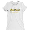 Oakland Overprint Women's T-Shirt-White-Allegiant Goods Co. Vintage Sports Apparel