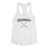 Savannah Golf Women's Racerback Tank-White-Allegiant Goods Co. Vintage Sports Apparel
