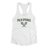Palm Springs Tennis Women's Racerback Tank-White-Allegiant Goods Co. Vintage Sports Apparel