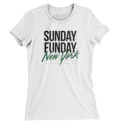 Sunday Funday New York Women's T-Shirt-White-Allegiant Goods Co. Vintage Sports Apparel