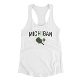 Michigan Pickleball Women's Racerback Tank-White-Allegiant Goods Co. Vintage Sports Apparel
