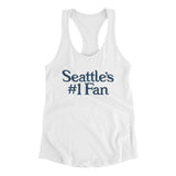 Seattle's Number 1 Fan Women's Racerback Tank-White-Allegiant Goods Co. Vintage Sports Apparel