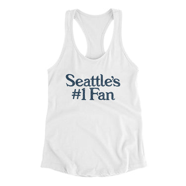 Seattle's Number 1 Fan Women's Racerback Tank-White-Allegiant Goods Co. Vintage Sports Apparel