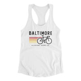 Baltimore Cycling Women's Racerback Tank-White-Allegiant Goods Co. Vintage Sports Apparel