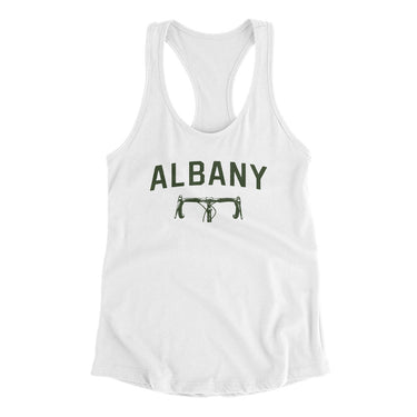 Albany Cycling Women's Racerback Tank-White-Allegiant Goods Co. Vintage Sports Apparel