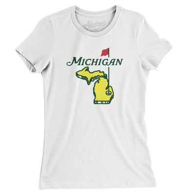 Michigan Golf Women's T-Shirt-White-Allegiant Goods Co. Vintage Sports Apparel