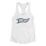 Vancouver Pennant Women's Racerback Tank-White-Allegiant Goods Co. Vintage Sports Apparel