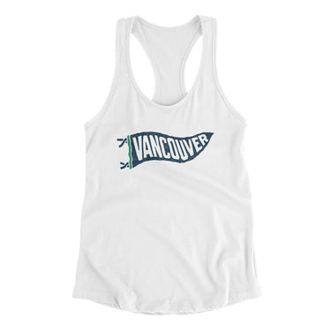 Vancouver Pennant Women's Racerback Tank-White-Allegiant Goods Co. Vintage Sports Apparel