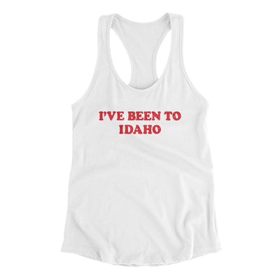 I've Been To Idaho Women's Racerback Tank-White-Allegiant Goods Co. Vintage Sports Apparel