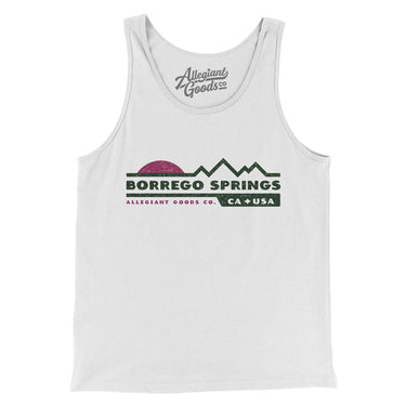 Borrego Springs Mountain Sunset Men/Unisex Tank Top-White-Allegiant Goods Co. Vintage Sports Apparel