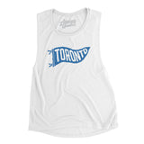 Toronto Pennant Women's Flowey Scoopneck Muscle Tank-White-Allegiant Goods Co. Vintage Sports Apparel