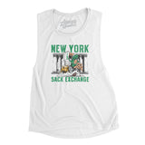 New York Sack Exchange Women's Flowey Scoopneck Muscle Tank-White-Allegiant Goods Co. Vintage Sports Apparel