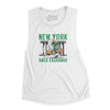New York Sack Exchange Women's Flowey Scoopneck Muscle Tank-White-Allegiant Goods Co. Vintage Sports Apparel