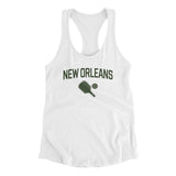 New Orleans Pickleball Women's Racerback Tank-White-Allegiant Goods Co. Vintage Sports Apparel