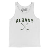 Albany Golf Men/Unisex Tank Top-White-Allegiant Goods Co. Vintage Sports Apparel