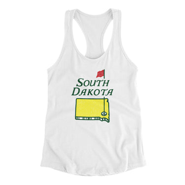 South Dakota Golf Women's Racerback Tank-White-Allegiant Goods Co. Vintage Sports Apparel