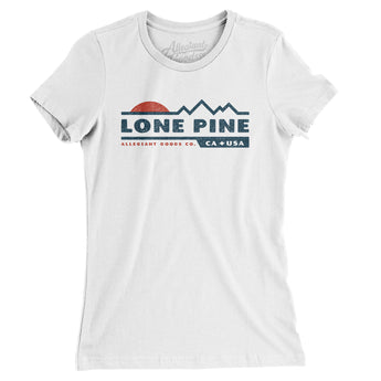 Lone Pine Mountain Sunset Women's T-Shirt-White-Allegiant Goods Co. Vintage Sports Apparel