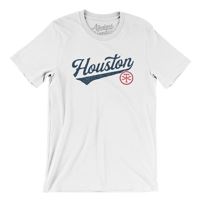 Houston Vintage Script Men/Unisex T-Shirt-White-Allegiant Goods Co. Vintage Sports Apparel