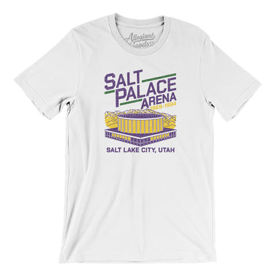 Salt Palace Arena Men/Unisex T-Shirt-White-Allegiant Goods Co. Vintage Sports Apparel