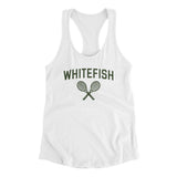 Whitefish Tennis Women's Racerback Tank-White-Allegiant Goods Co. Vintage Sports Apparel