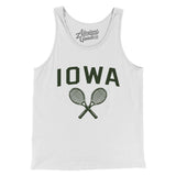 Iowa Tennis Men/Unisex Tank Top-White-Allegiant Goods Co. Vintage Sports Apparel