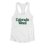 Colorado Weed Women's Racerback Tank-White-Allegiant Goods Co. Vintage Sports Apparel