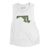Maryland Golf Course Women's Flowey Scoopneck Muscle Tank-White-Allegiant Goods Co. Vintage Sports Apparel