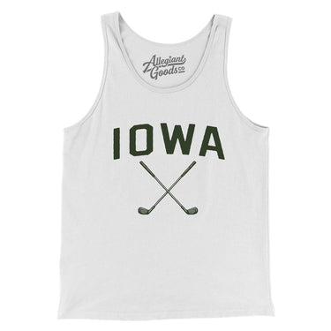 Iowa Golf Men/Unisex Tank Top-White-Allegiant Goods Co. Vintage Sports Apparel