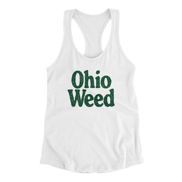 Ohio Weed Women's Racerback Tank-White-Allegiant Goods Co. Vintage Sports Apparel