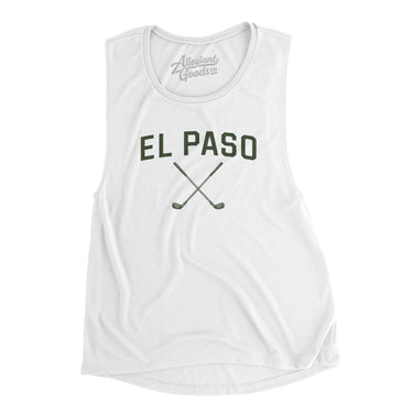 El Paso Golf Women's Flowey Scoopneck Muscle Tank-White-Allegiant Goods Co. Vintage Sports Apparel
