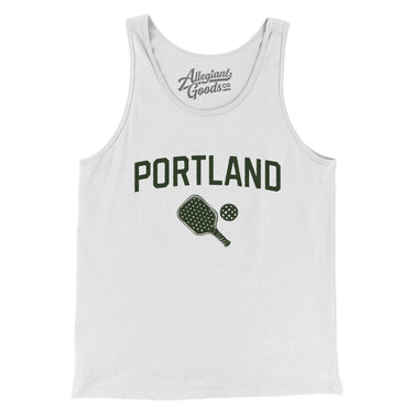 Portland Pickleball Men/Unisex Tank Top-White-Allegiant Goods Co. Vintage Sports Apparel