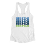 Seattle Repeat Women's Racerback Tank-White-Allegiant Goods Co. Vintage Sports Apparel