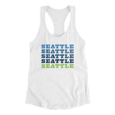 Seattle Repeat Women's Racerback Tank-White-Allegiant Goods Co. Vintage Sports Apparel
