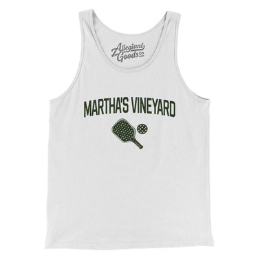 Martha's Vineyard Pickleball Men/Unisex Tank Top-White-Allegiant Goods Co. Vintage Sports Apparel