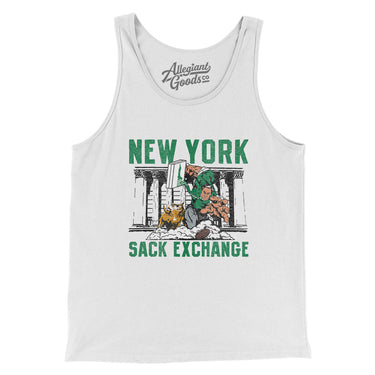 New York Sack Exchange Men/Unisex Tank Top-White-Allegiant Goods Co. Vintage Sports Apparel