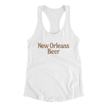 New Orleans Beer Women's Racerback Tank-White-Allegiant Goods Co. Vintage Sports Apparel