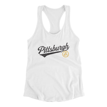 Pittsburgh Vintage Script Women's Racerback Tank-Allegiant Goods Co. Vintage Sports Apparel
