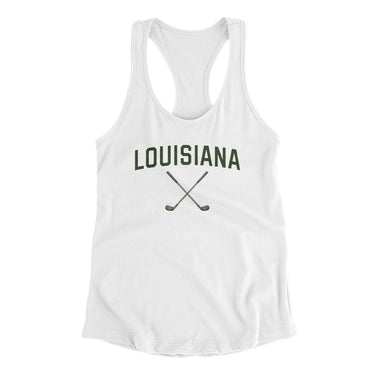 Louisiana Golf Women's Racerback Tank-White-Allegiant Goods Co. Vintage Sports Apparel