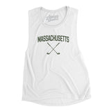 Massachusetts Golf Women's Flowey Scoopneck Muscle Tank-White-Allegiant Goods Co. Vintage Sports Apparel